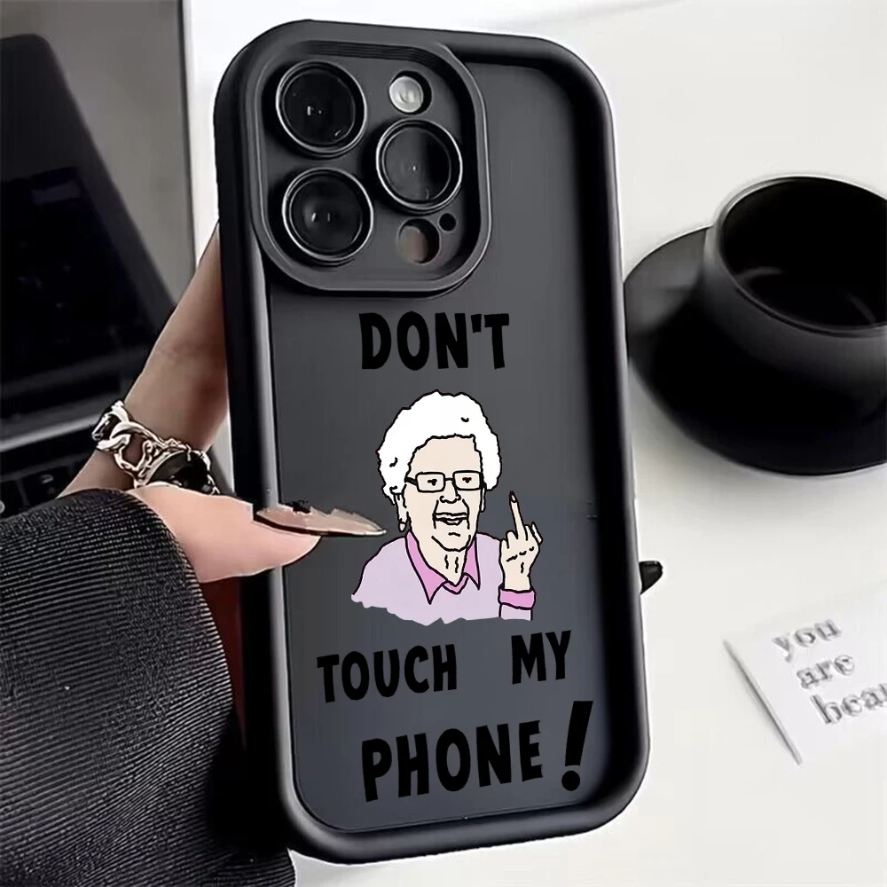 Don't Touch My Phone Phone Case for OPPO A5 A7 A16 A17 A38 A53 A54 A55 A58 A72 A74 A76 A78 A94 A98 4G 5G Cover With Hand Strap