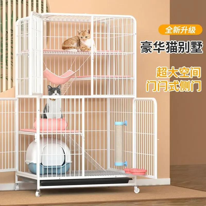 Adult cage special three-story oversized cat villa home cat cage cat house small kitten cage with toilet.