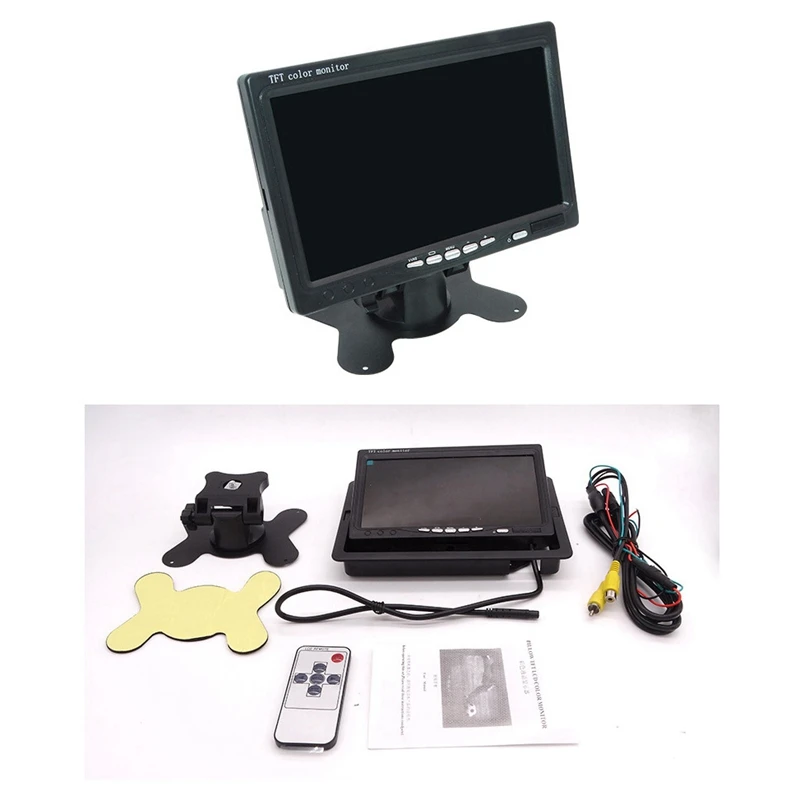 2X Mini TV 7 Inch HD Monitor 800X480 Portable Car LCD Screens On DVD/CMMB Two Input For Passenger Cars Trucks