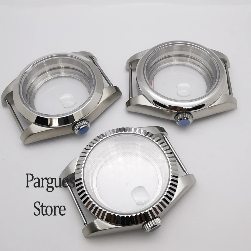 

36mm/39mm polished bezel brushed watch case sapphire glass fit NH35 NH36 Miyota8215 DG3804/2813 ETA2824 PT5000 movement