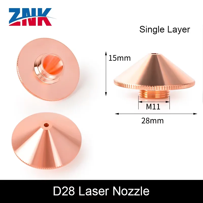 Znk 10 peças bico de corte a laser única camada dupla para precitec wsx raytools cnc fibra laser cabeça bico máquina de solda de corte