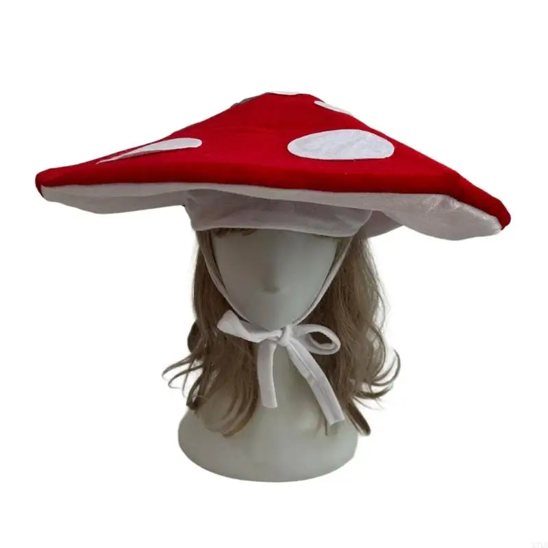 

X7XB Eye Catching Mushroom Plush Hat for Casual Outfit Costume Accessories Photo Hat