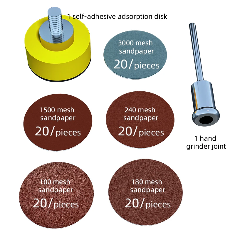 ITLY 1인치 100개입 사포 세트 25mm 샌딩 디스크 연마지 1인치 연마 패드 드레멜 공구용