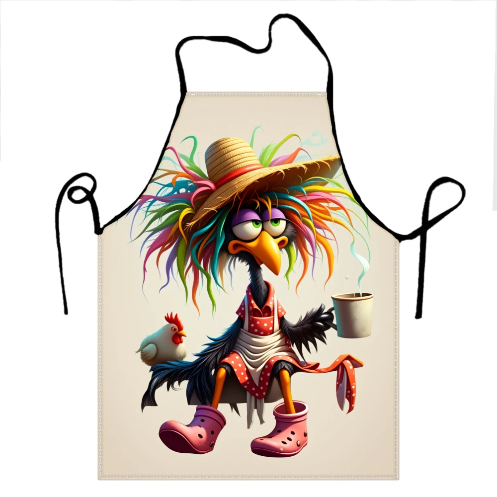 

Красочный фартук с изображением птицы и курицы для веселого приготовления пищи и выпечки