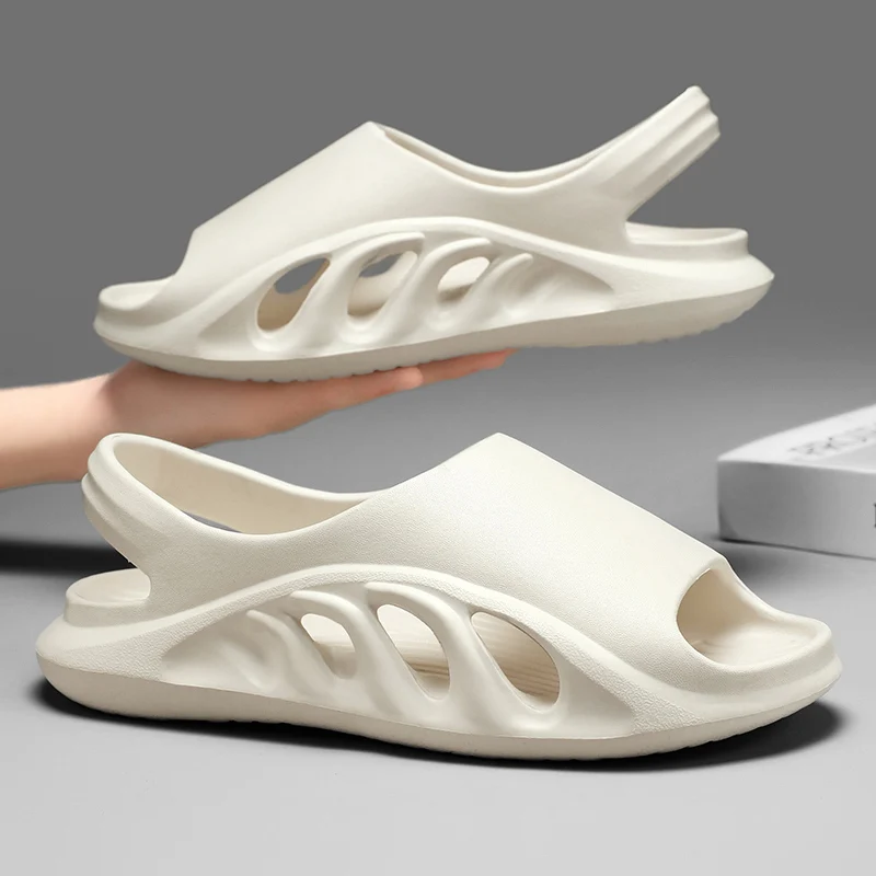 

2025i кокосовые тапочки yeezy, сандалии на толстой подошве с облаком, летние модные пляжные мужские тапочки с мягкой подошвой, женские сандалии, шлепанцы из ЭВА