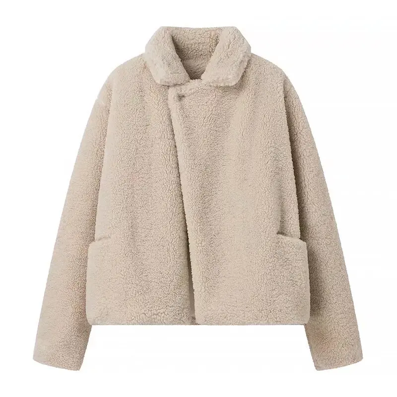 Tangada Women Teddy Oversize Overcoat 2024 Winter Female Warm Elegant Coat Jacket JA018