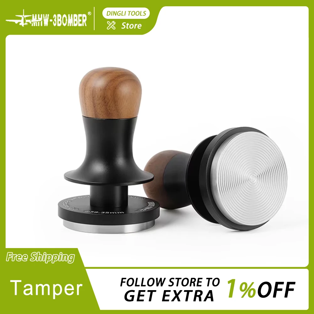 Mhw-3bomber Espresso Tamper 30lb Constant Pressure Coffee Tamper 51/53/58mm With Calibrated Spring Customized Loaded Leveler