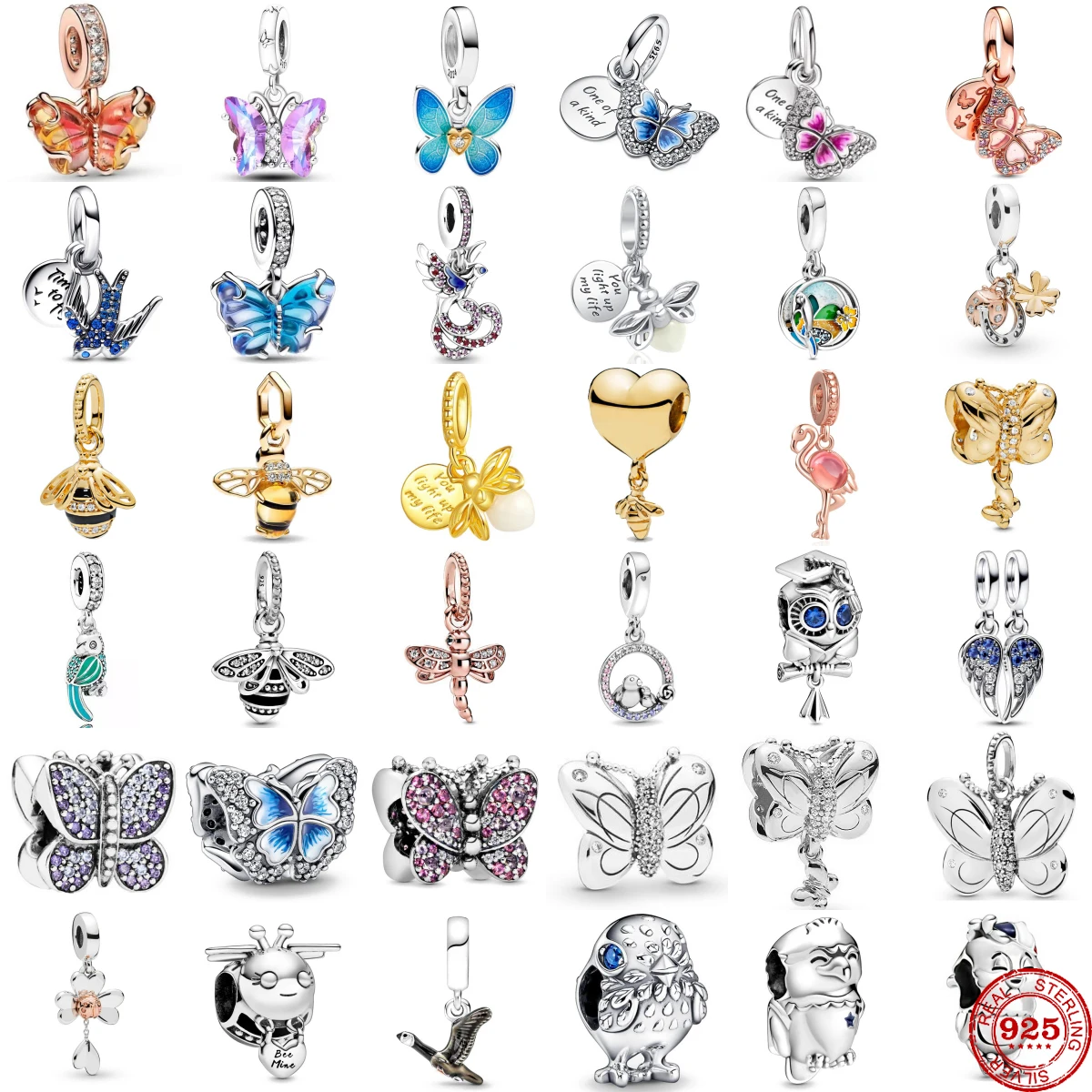 

Лидер продаж, новинка, стерлинговое серебро 925, мибраторная птица, бабочка, пчела, бутик, подвеска из бисера, подходит для оригинального браслета, ювелирные изделия своими руками