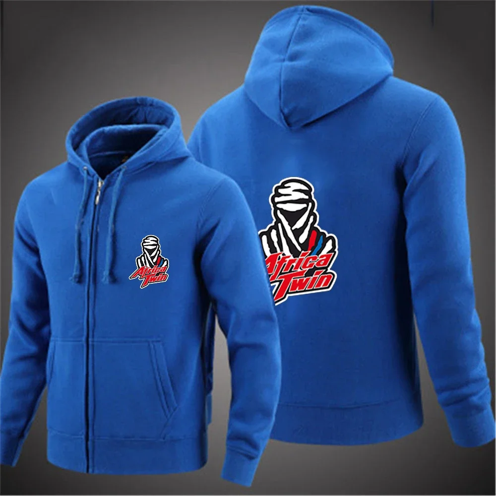 2024 Spring Autumn Men's Africa Twin Crf 1000 L Crf1000 Logo Print Solid Color Hooded Sweatershirt Popular Zipper Cotton Hoodies