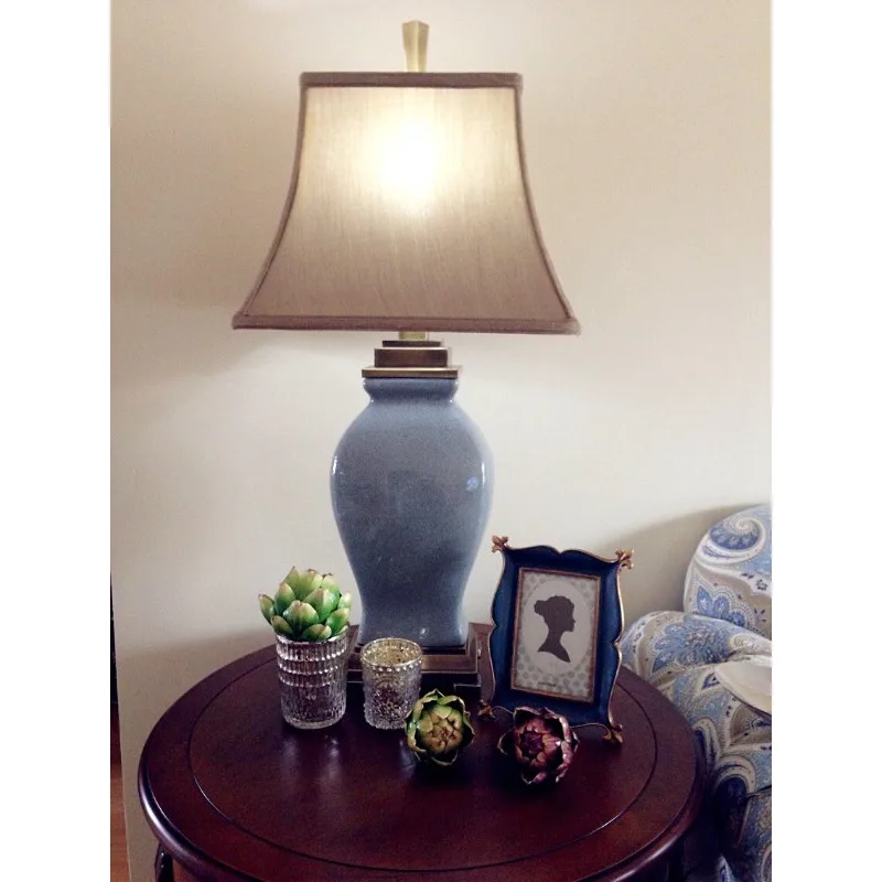 Export to the United States utter ceramic table lamp American crack table lamp living room study model room decorative table lam