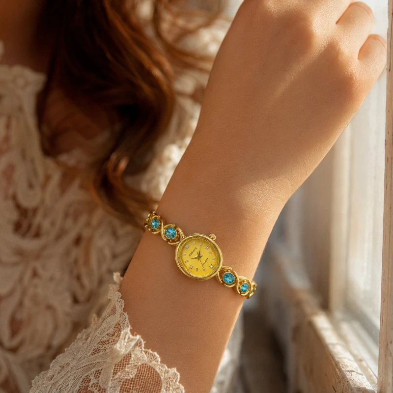 Montre-bracelet de luxe pour femme, cadran ovale, mouvement à quartz, cadeau idéal, montre pour femme, Reloj Para Mujer