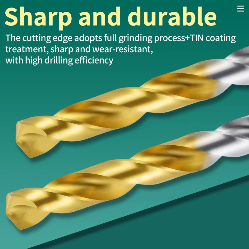 YG-1 D2GP191 HSS -Co8 1.0-13.0 Set Mata Bor Twist Tangkai Lurus Lapisan Titanium Pemrosesan Baja Tahan Karat