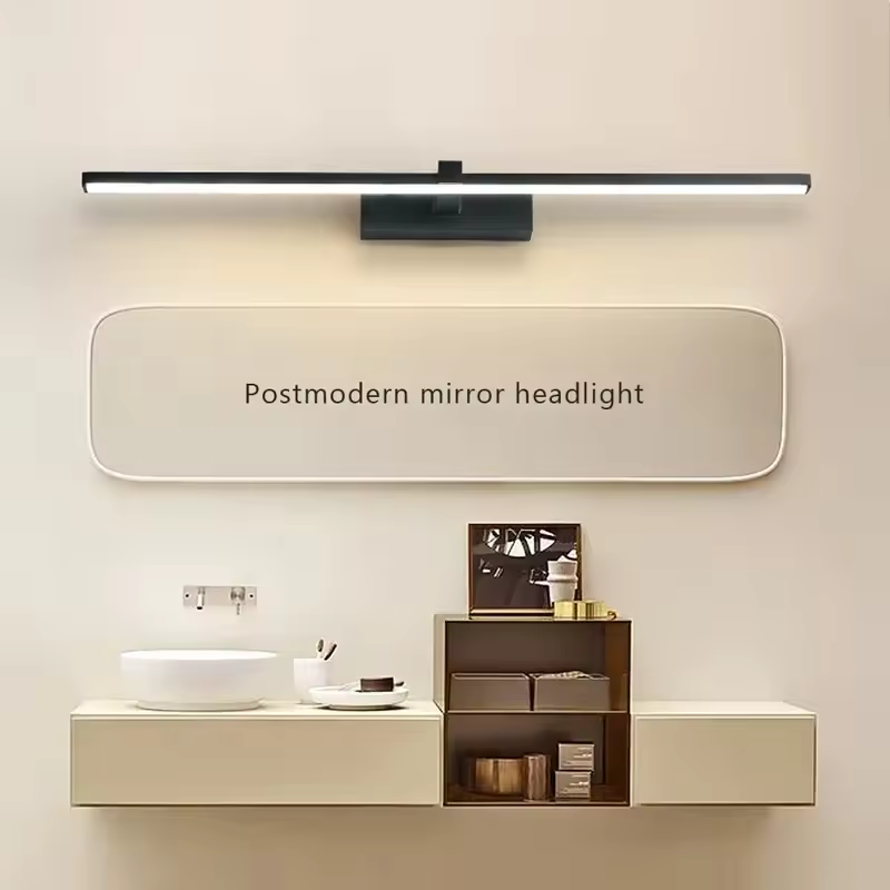 Applique murale LED moderne matériel de salle de bains applique trois couleurs lumières en aluminium LED salle de bain bain miroir ligne lampe maquillage lumière