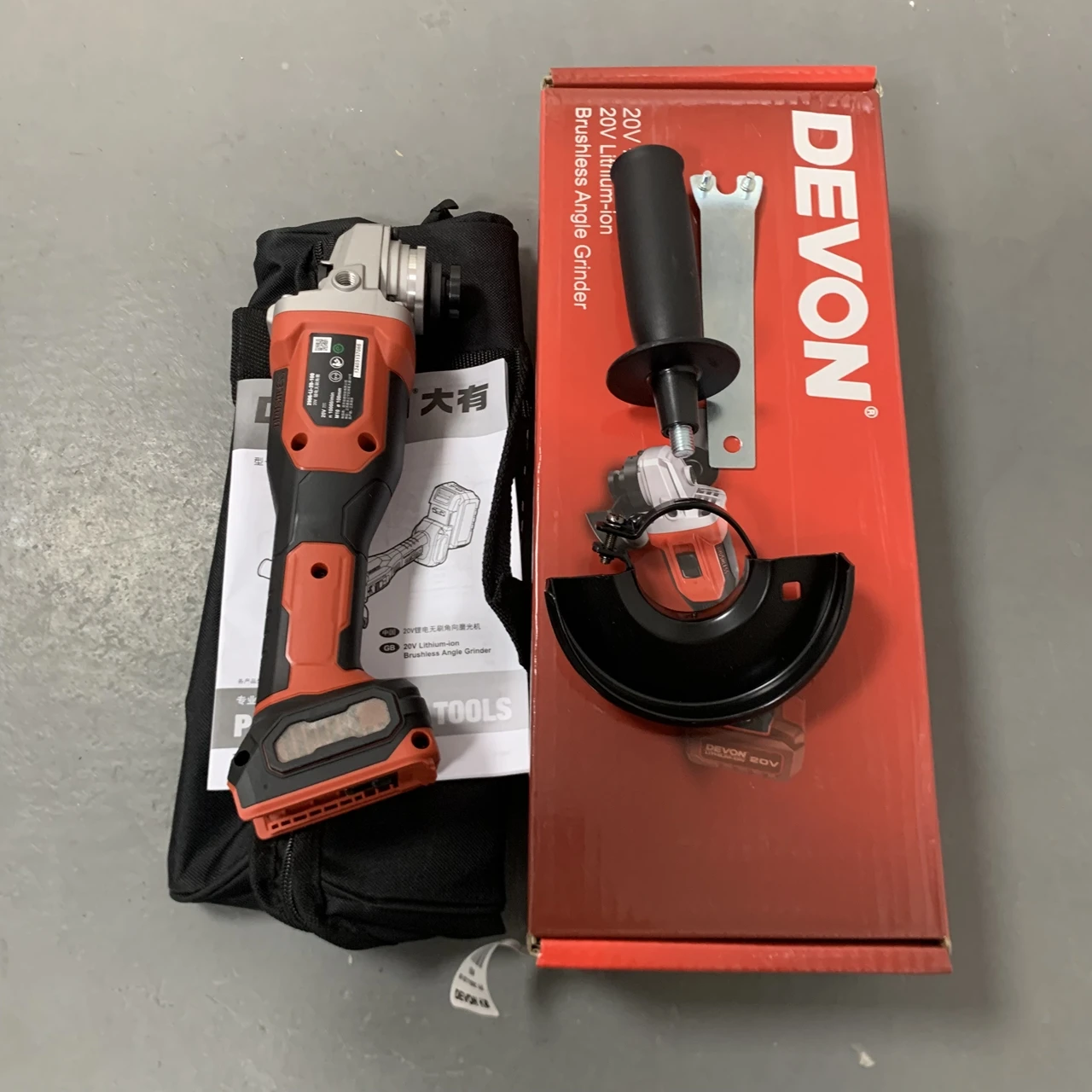 DEVON 2906 brushless high-speed lithium angle grinder rechargeable polishing machine efficient polishing cutting machine