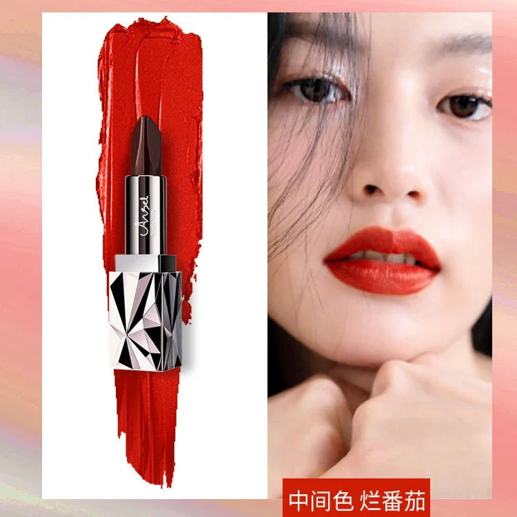 3 Color in 1 Diamond Matte Lasting Lipstick Luxury Texture Waterproof Velvet Gloss Cosmetic Moisturizing High Saturation Makeup