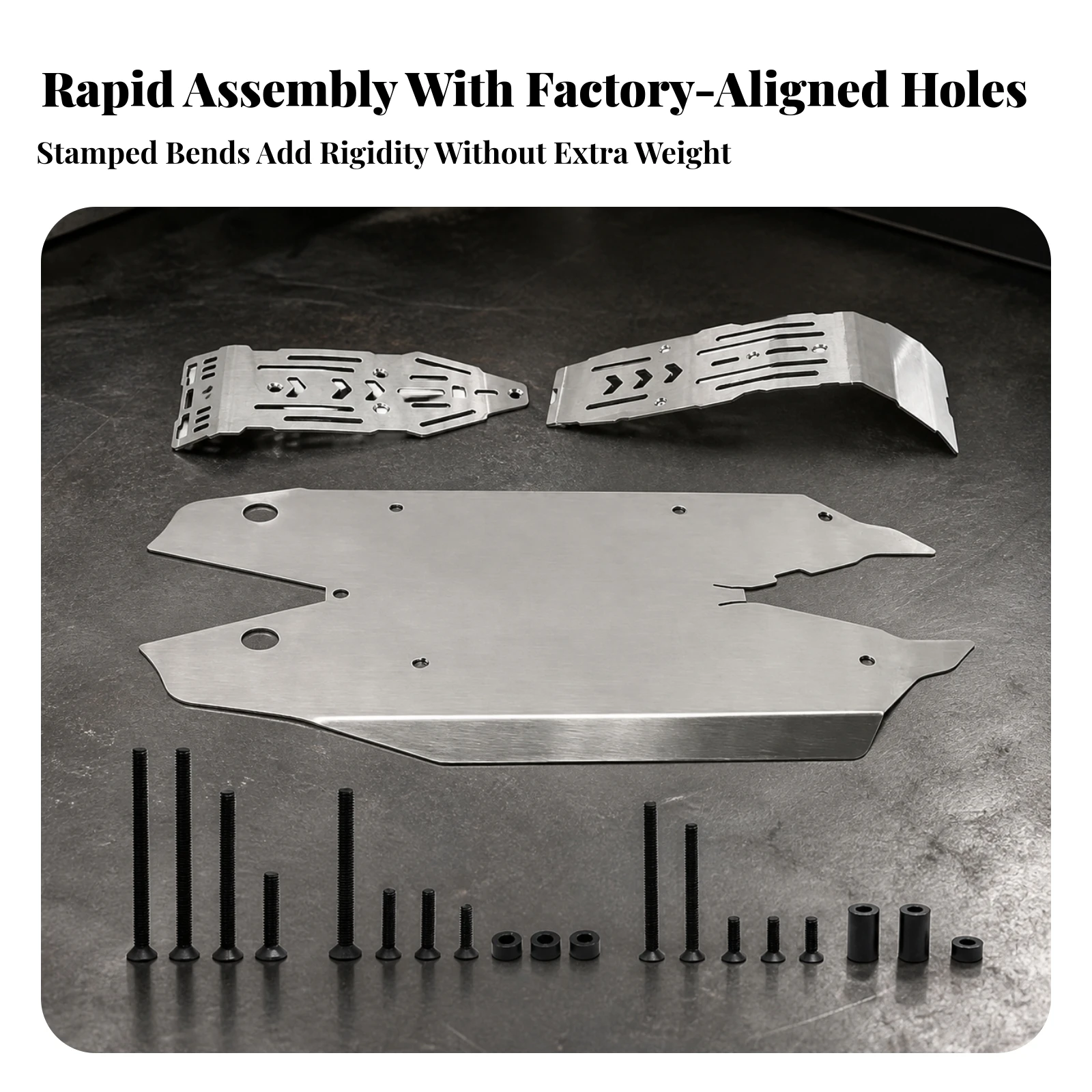 ARRMA MOJAVE 4S Underbody Skid Plate Assembly Brushed Finish D256 Underbody Protection Plate RC Chassis Skid Plate Ventilated