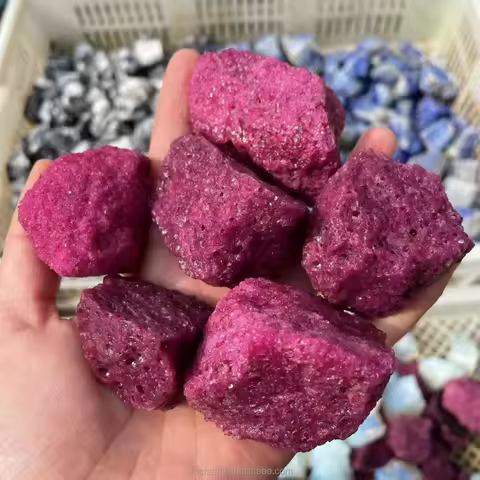 Natural Red Corundum Stones Ruby Crystal Specimen Raw Mineral Healing Gemstone Aquarium Home Decoration and DIY Jewelry Making