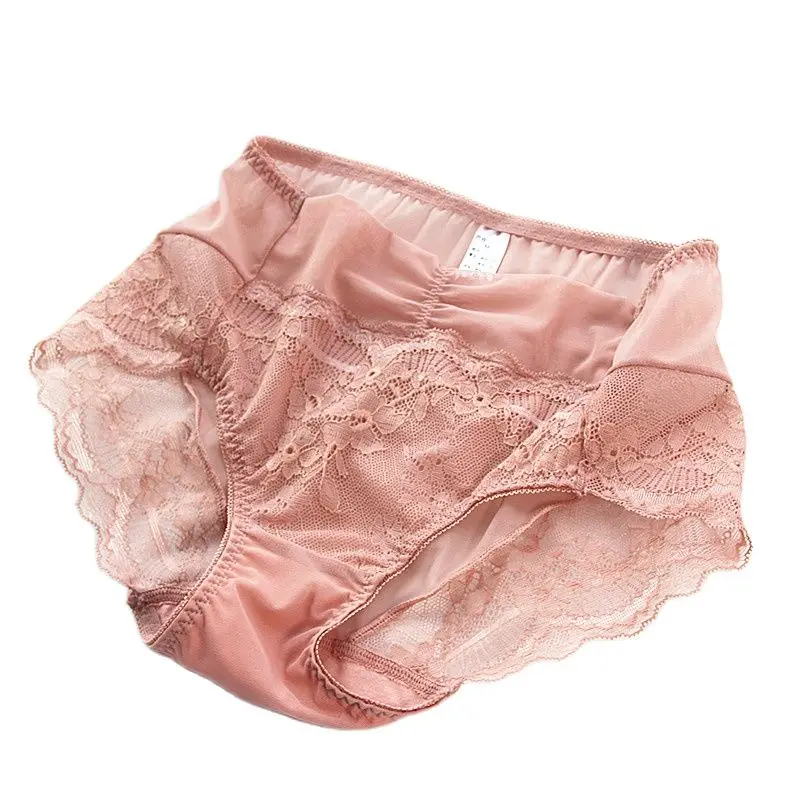 New Women's Panties Lace Mesh Briefs Seamless Japanese Underwear Female Lingere Transparent Invisible exciting pink Shorts Sexy