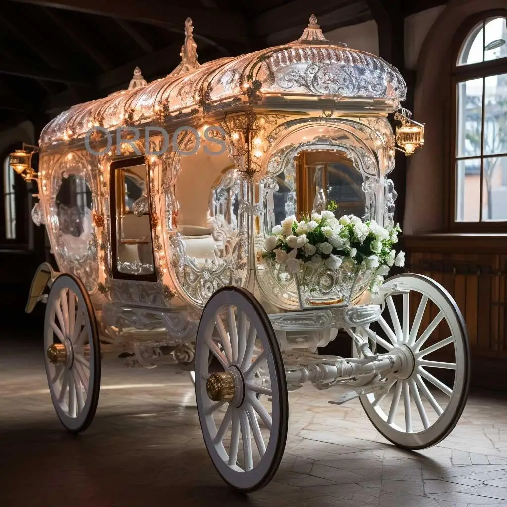 Timeless Tribute Funeral Horse Carriage with Rear Loading Cabin Elegance in Every Farewell