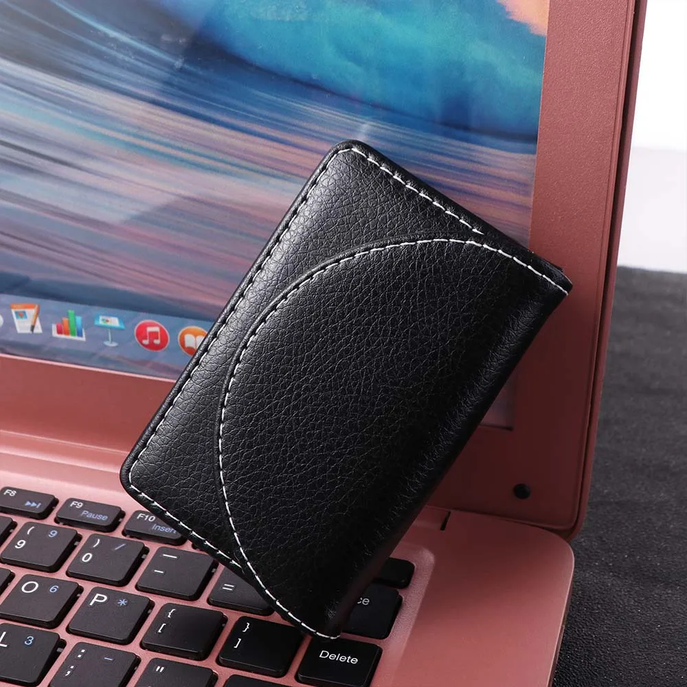 

Fashion High Quality Business Card Holder Magnetic Buckle RFID PU Leather Card Case Manager Office ID Card Holder Men and Women