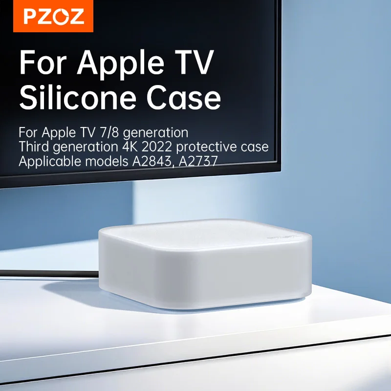 

PZOZ For Apple TV 4K Protective Case 3 Box transparent soft silicone Anti Fall Protective Case For Apple TV 2022 case 7 8 series