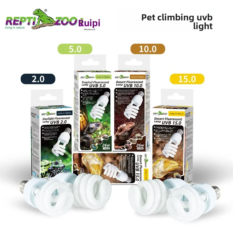 

Reptizoo Reptile UVB Light Bulb - 10.0 & 5.0 UVB Lamp for Turtles, Lizards, Chameleons-Basking Spot Light with UVA for Terrarium