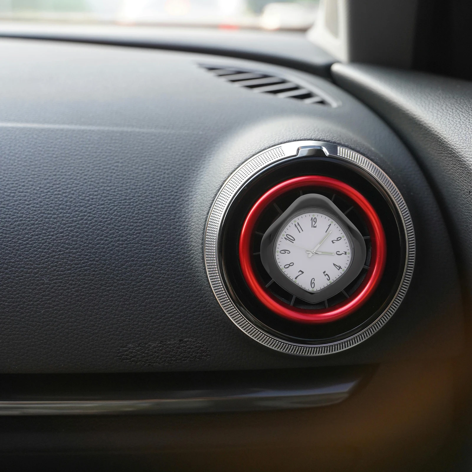 

Glow in the Dark Car Metal Automotive Analog Quartz Dashboard Easy Install Durable Mini Clock Air Vent Compatible Bike for Car