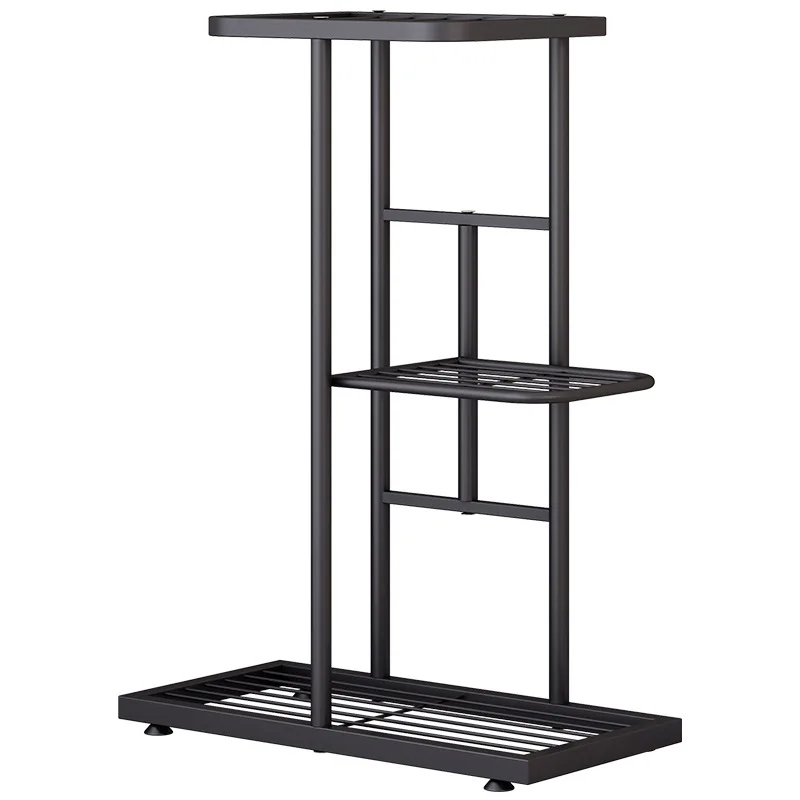 Indoor and Outdoor Simple Multi-layer Wrought Iron Floor-to-ceiling Flower Pot Storage Shelf Balcony Green Dill Flower Stand