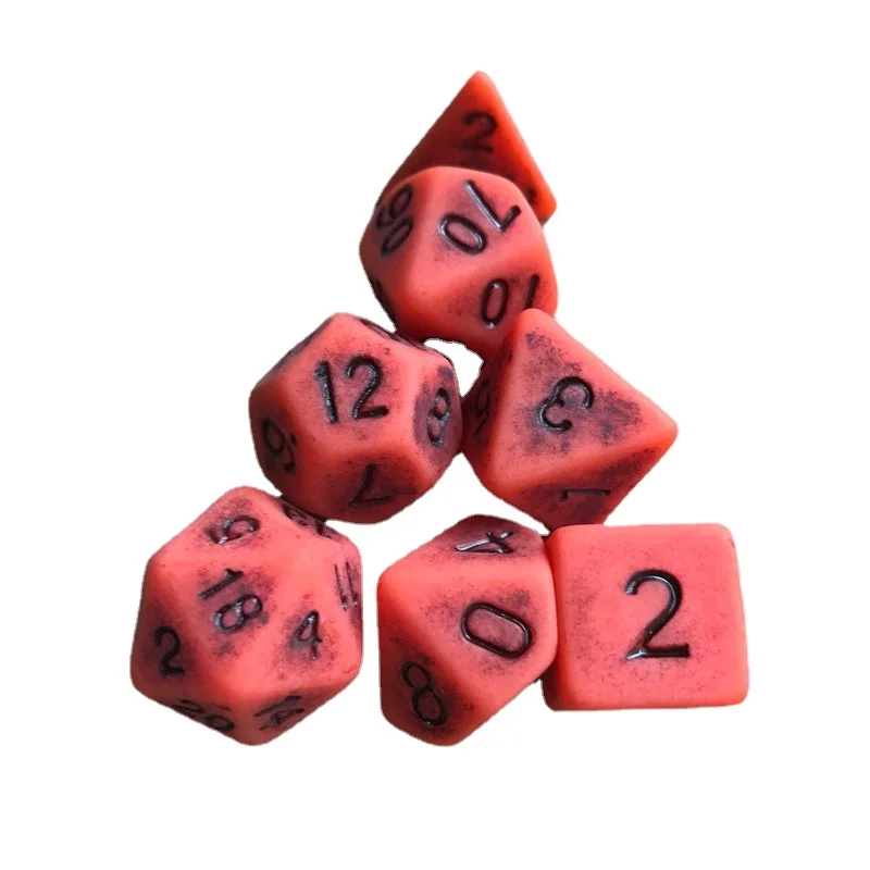 

7 шт./компл. набор игральных костей D4 D6 D8 D10 D12 D20 красочные полимерные кости для фотографий