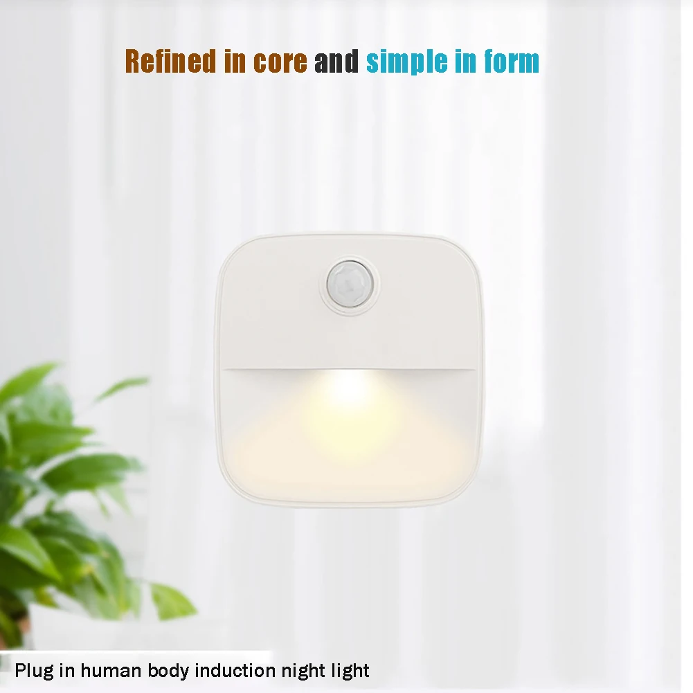 

Eye Protection Led Night Light EU US Plug Mini Square Light Induction Lamp Led Bedside Light Bedroom Wardrobe Lamp