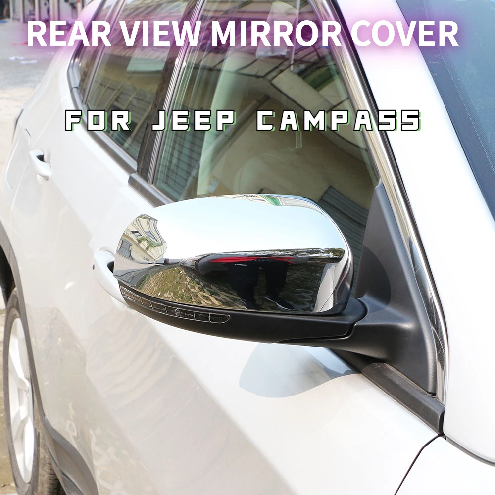 

Car ABS Chrome Rearview Mirror Protection Cover for Jeep Compass 2th 2017-2020 Rear View Mirror Sticker Trim Accessories