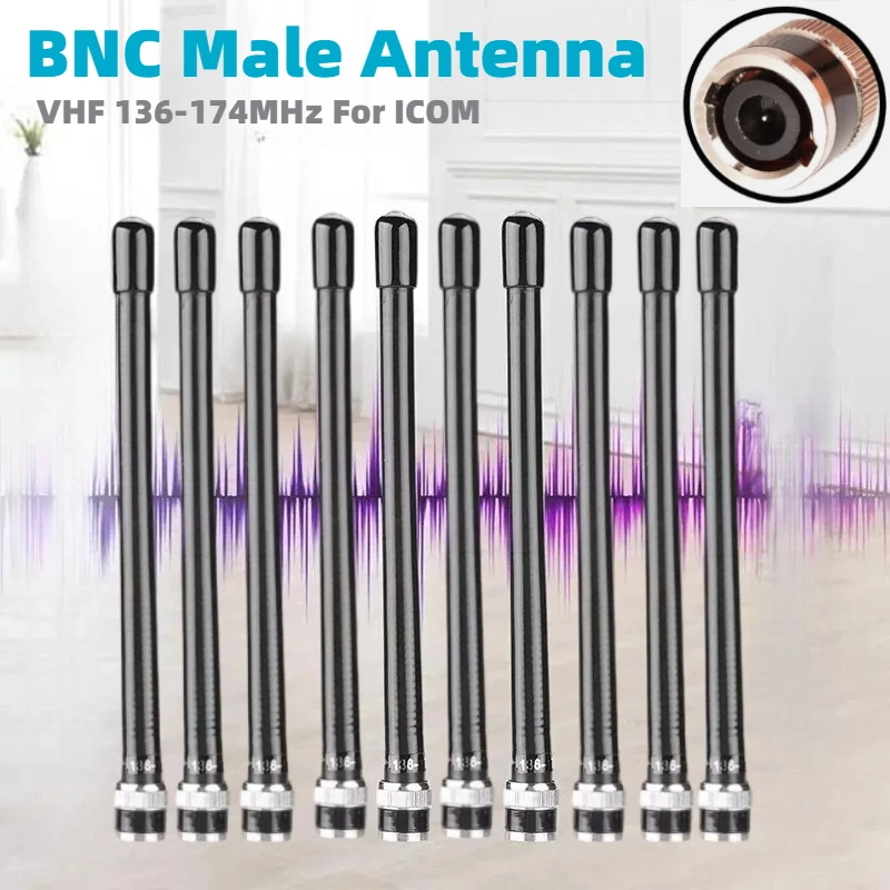 

10PC Radio Antenna BNC Male VHF 136-174MHz 6.5 Inch Antenna FA-B2E for ICOM IC-V8 V80 V80E V82 V85 Two Way Radio