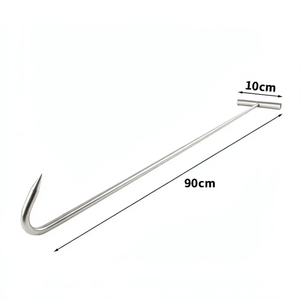 Stainless Steel T Hook Pulling Tool Heavy Duty For Manhole Cover Sewer Grate Roller Shutter Door Lifting Equipment