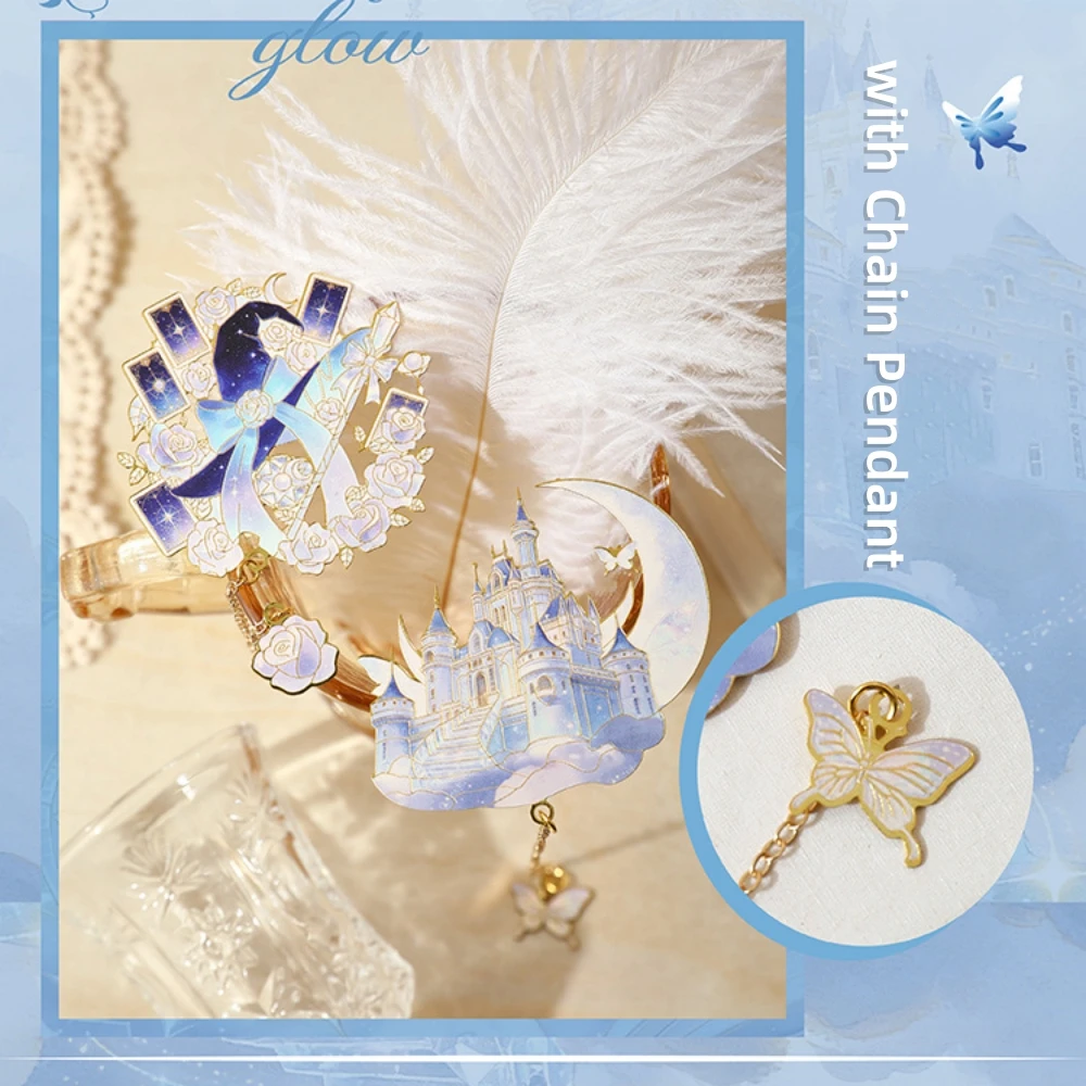 Creative Metal Bookmark Premium Exquisite Metal Bookmark Fairy Tale Page Marker Artistic Chain Pendant Bookmark For Book Lovers view 6