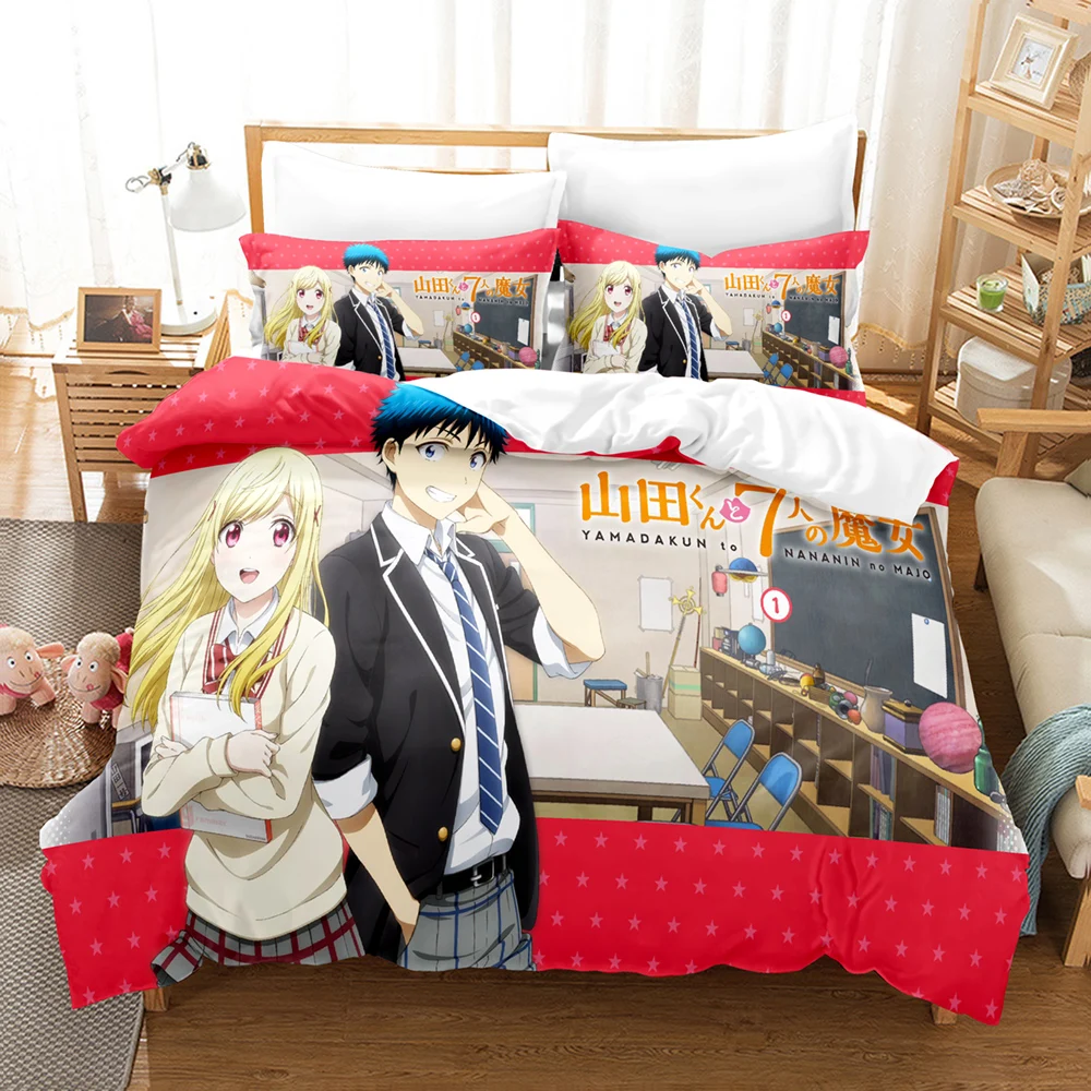 

Yamada‑kun and the Seven Witches Bedding Set 3PCS Duvet Cover Pillowcase Anime Bed Linen for Teens Adults Bedroom