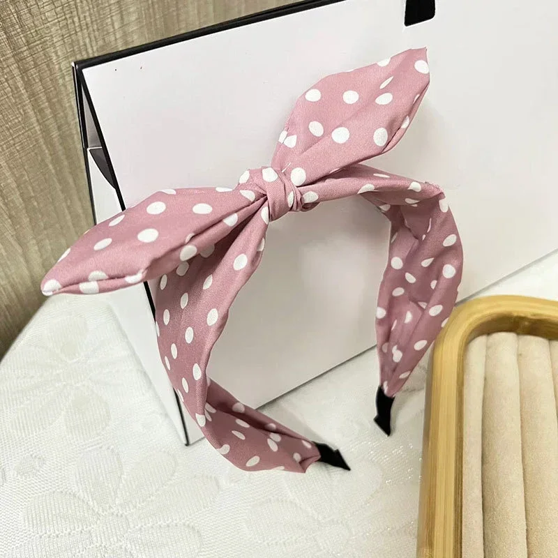 ファッショントレンド女性のワイドヘッドバンドボウノットクロススイート韓国スタイル水玉ヘアバンドかわいいフープ帽子ヘアアクセサリー