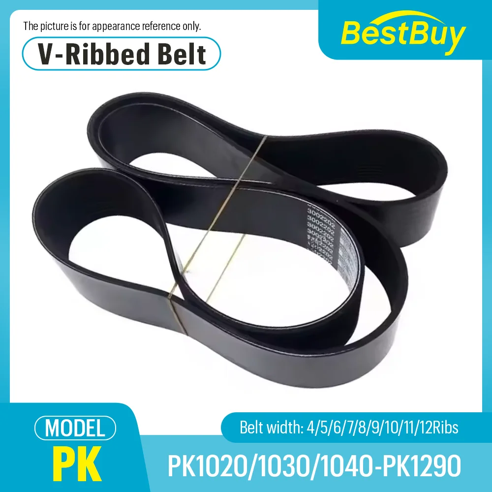 Free Shipping PK Multi-Wedge Belt 4-12 Ribs Closed-Loop Industrial Transmission Suitable for PK1020-PK1290