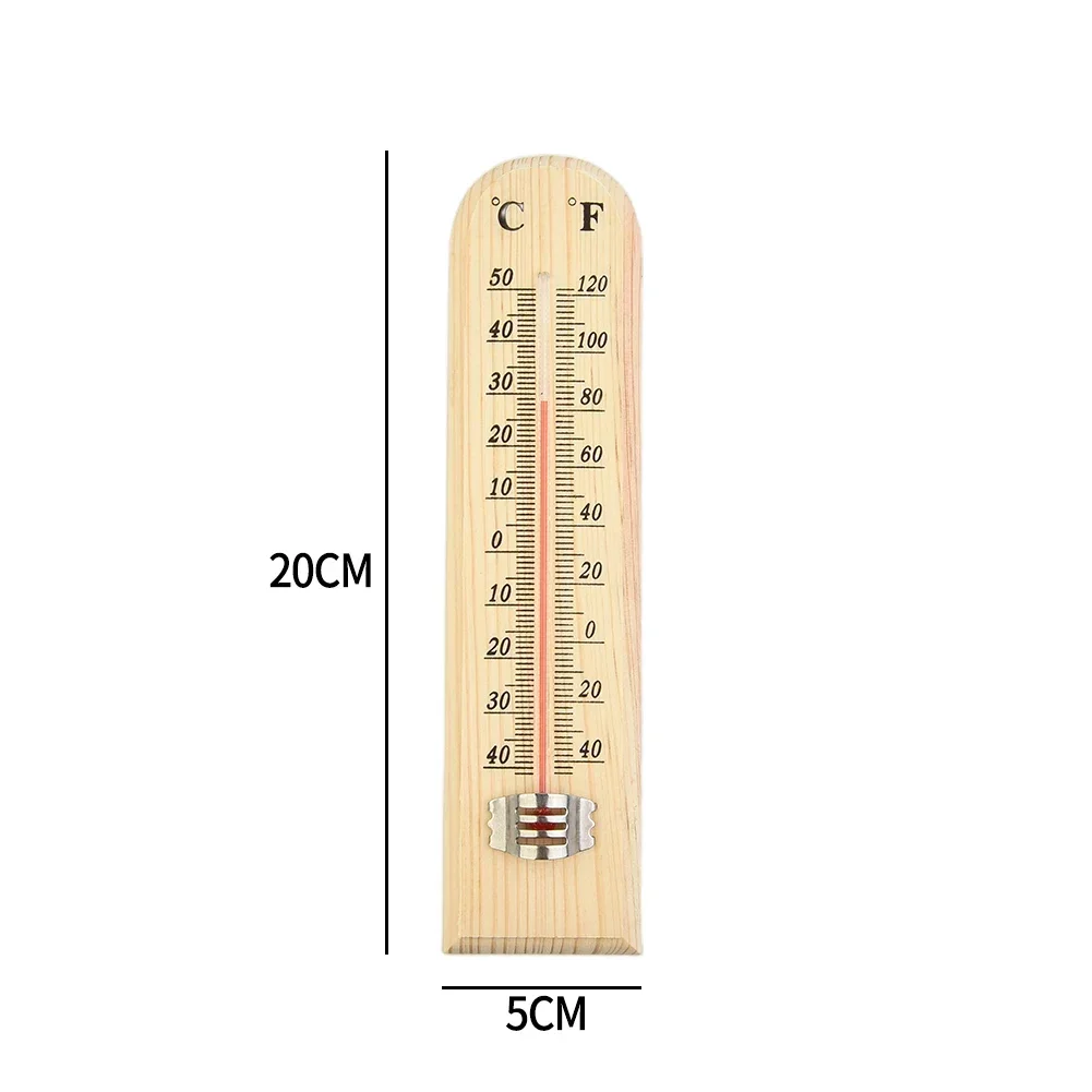 Large Wall Thermometer Thermometer Traditional Wooden 200mm Beech Garage Garden Greenhouse Indoor Kitchen Tools