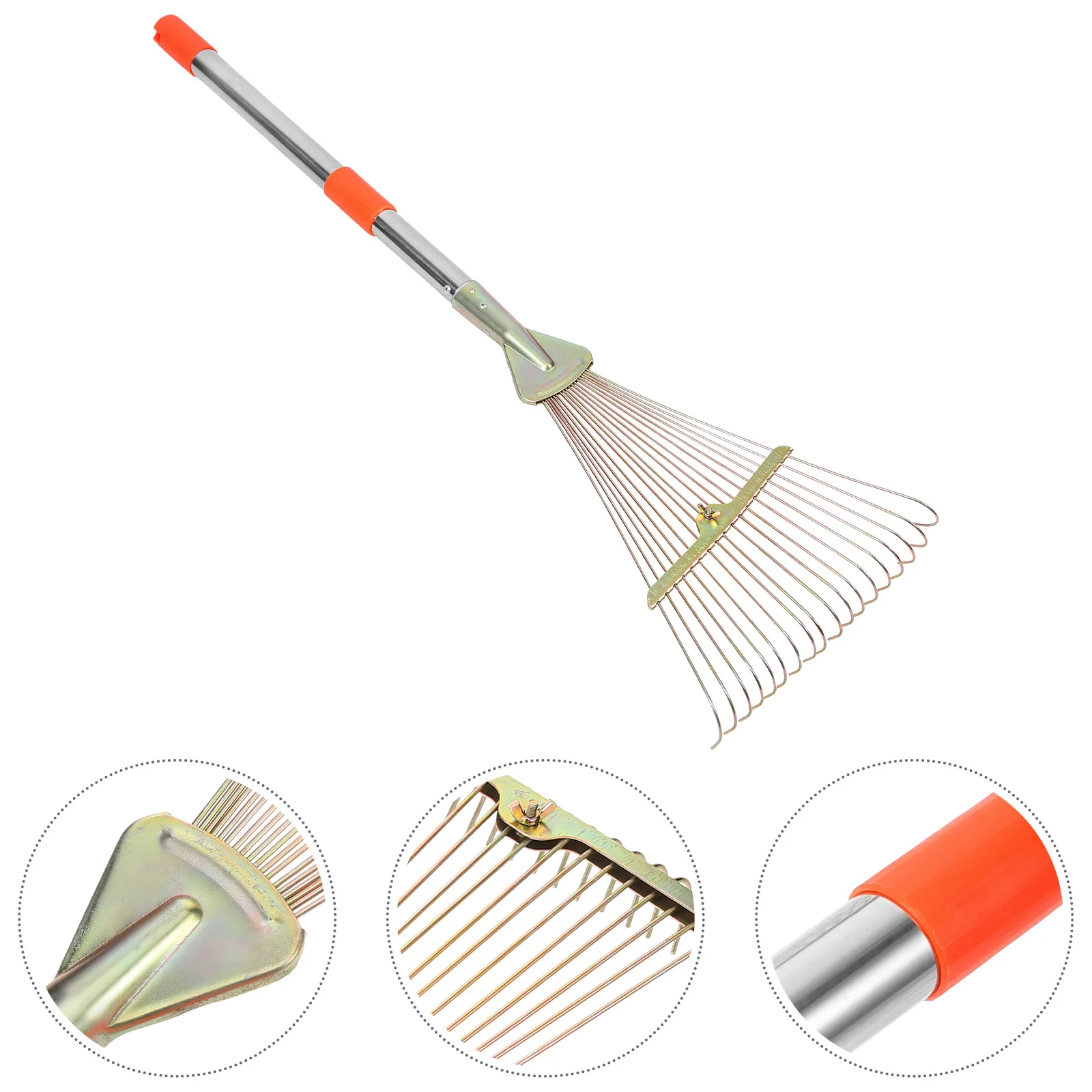 

Durable Retractable Garden Rake Portable Stainless Clean Tool for Gardening Camping Hiking Travel Lightweight Easy