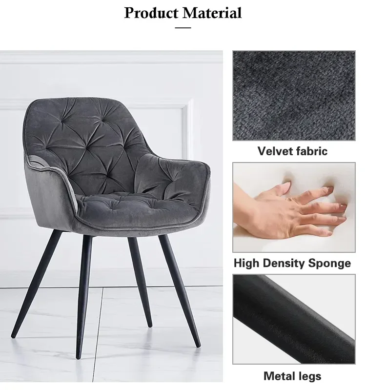 For  Wholesale OR1 Modern Luxury Upholstered Nordic Velvet Dine Restaurant Dining Room Chairs for Restaurant view 3