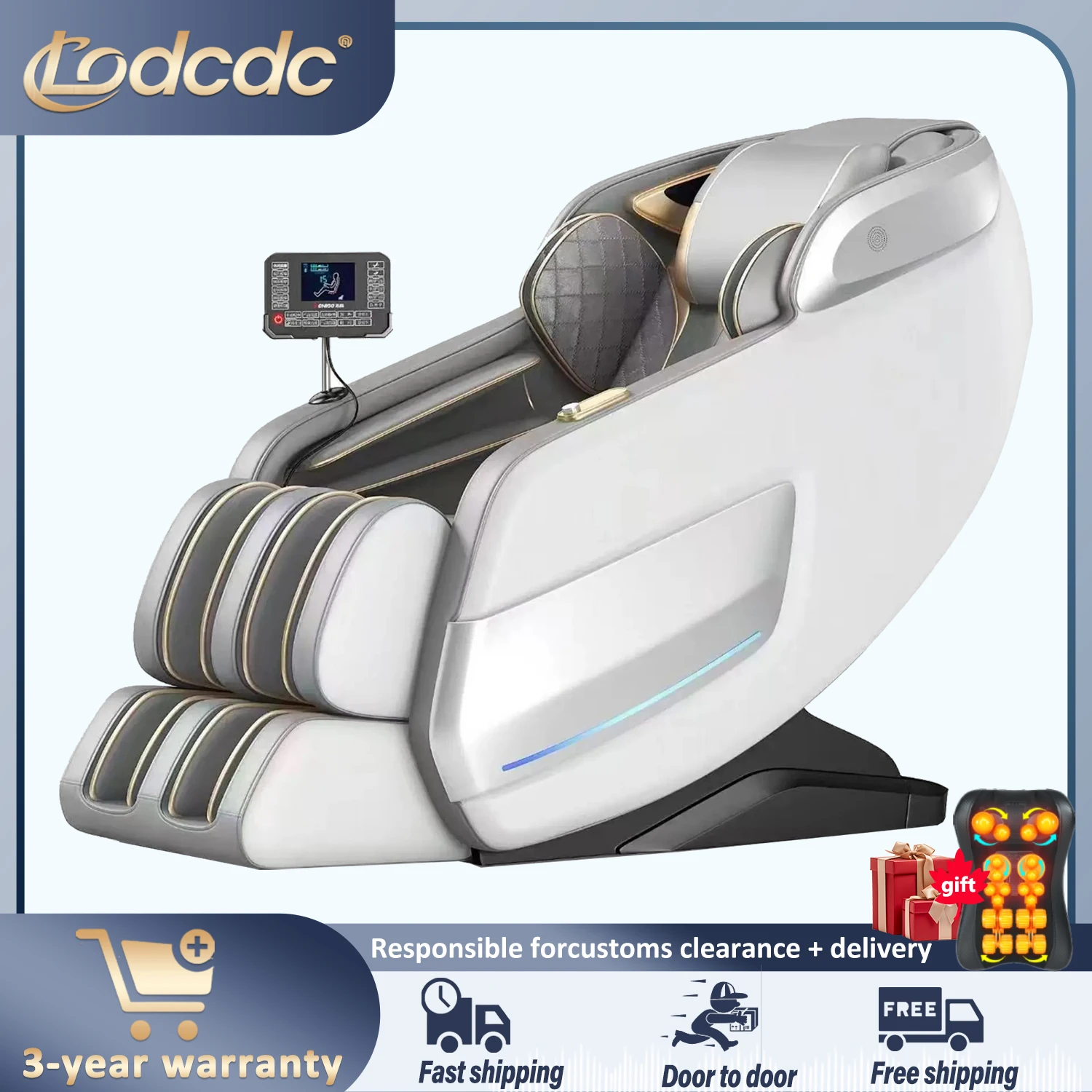 

3-year warranty Full Body Zero Gravity Massage Chair Heat Dual movement 4D SL-Track Massage Chair with Foot Rollers Bluetooth