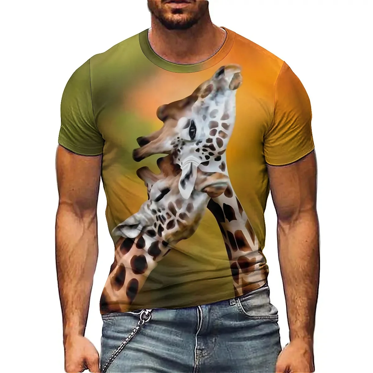 

Men's 3D printed short-sleeved T-shirts with high-definition graphics, soft and comfortable fabric