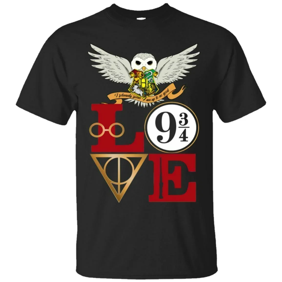 

I Solemnly Swear I Am Up To No Good Love 9 3/4 T-Shirt 100% Cotton O-Neck Short Sleeve Summer Casual Mens T-shirt Streetwear