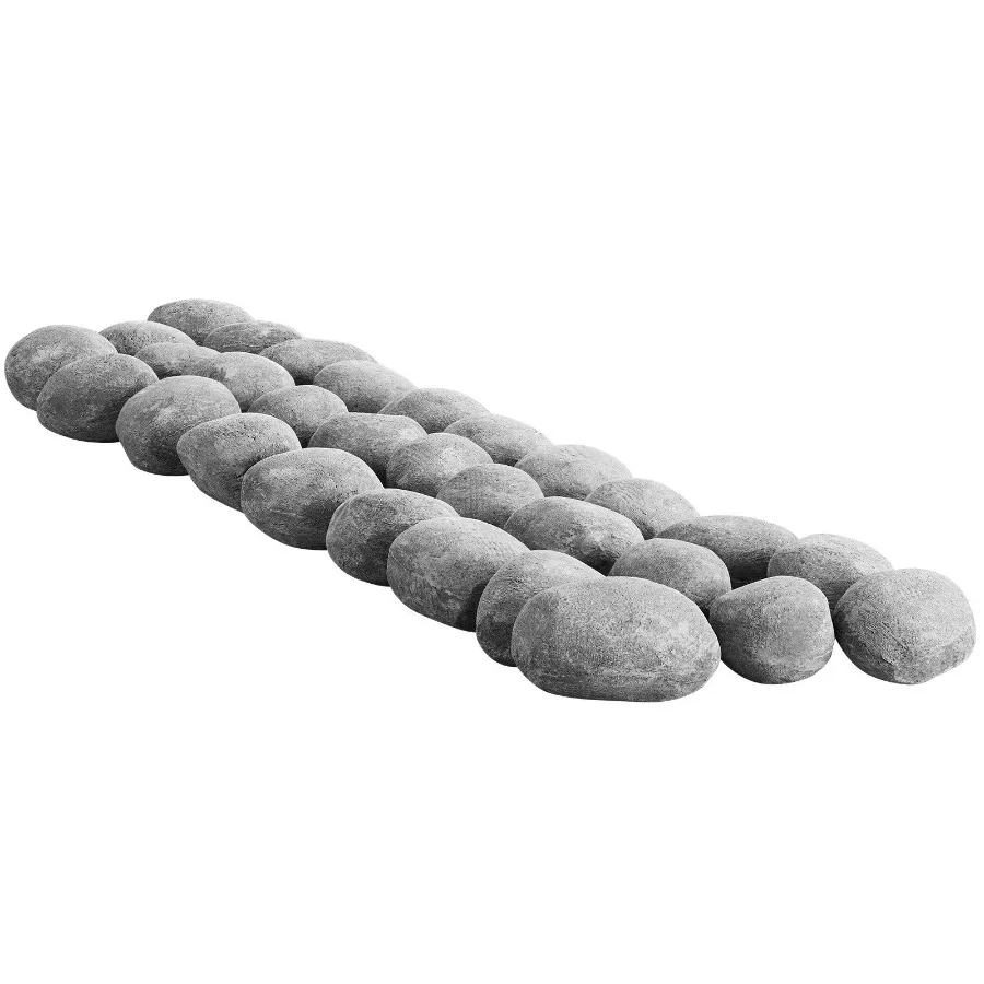 

23 Inch 30 Pcs Ceramic Fire Pebble Stones Lava Rocks Reusable