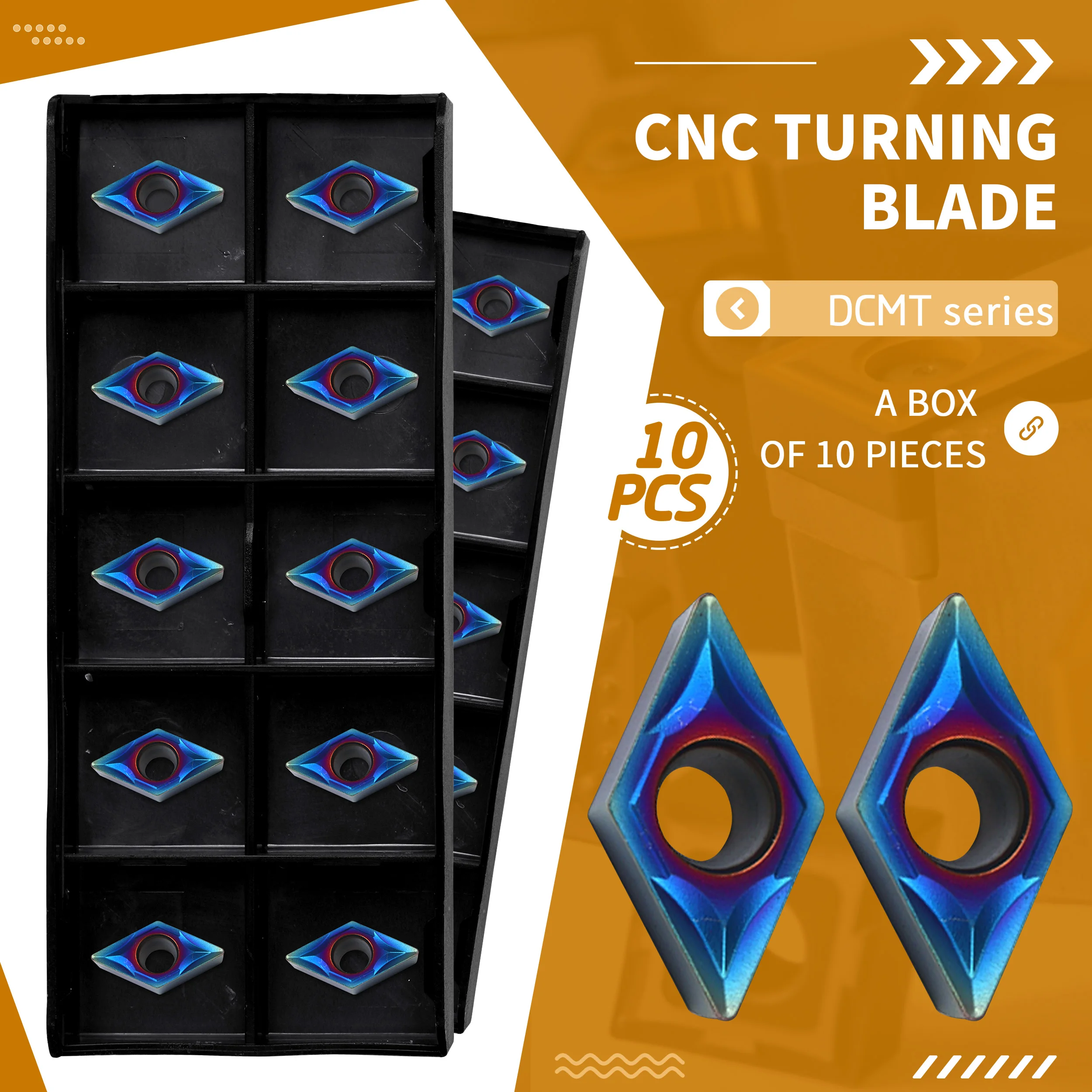 DCMT070204 DCMT070208 DCMT11T304 DCMT11T308 GD8010 Nano Blue CutterCarbide Inserts CNC Lathe Internal Turning Tool Cutting Blade