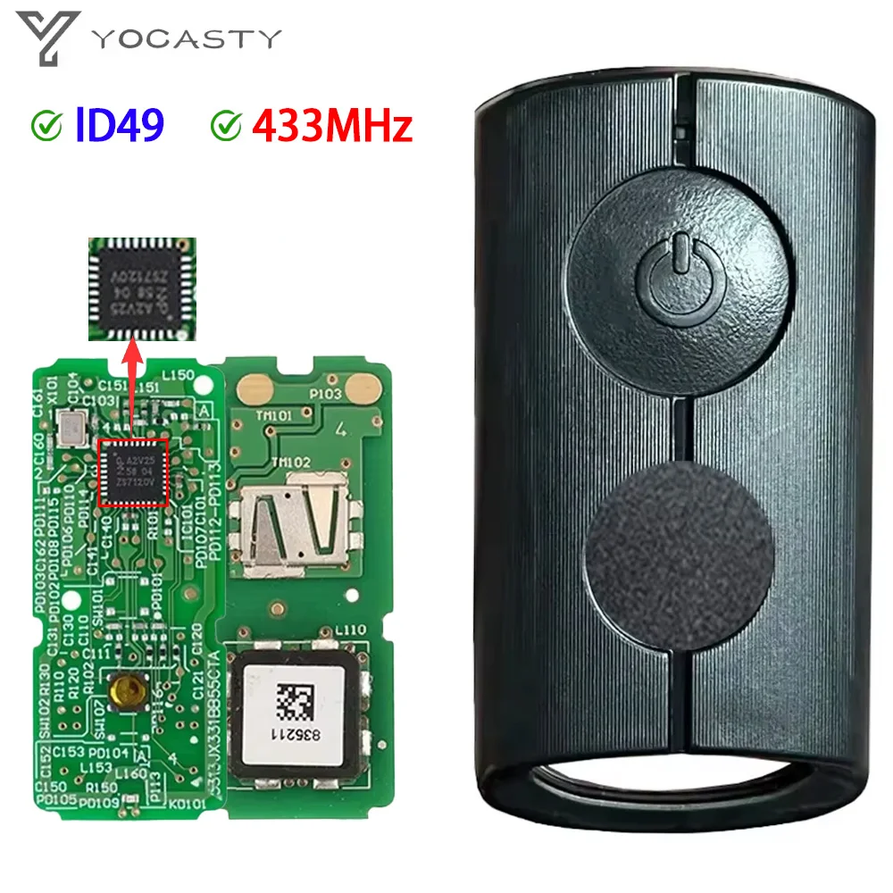 YOCASTY Original Motorcycle Remote Control Key Fob For YAMAHA XMAX XMAX300 NVX NVX155 AEROX JAUNS QBIX 433MHz ID49 Chip