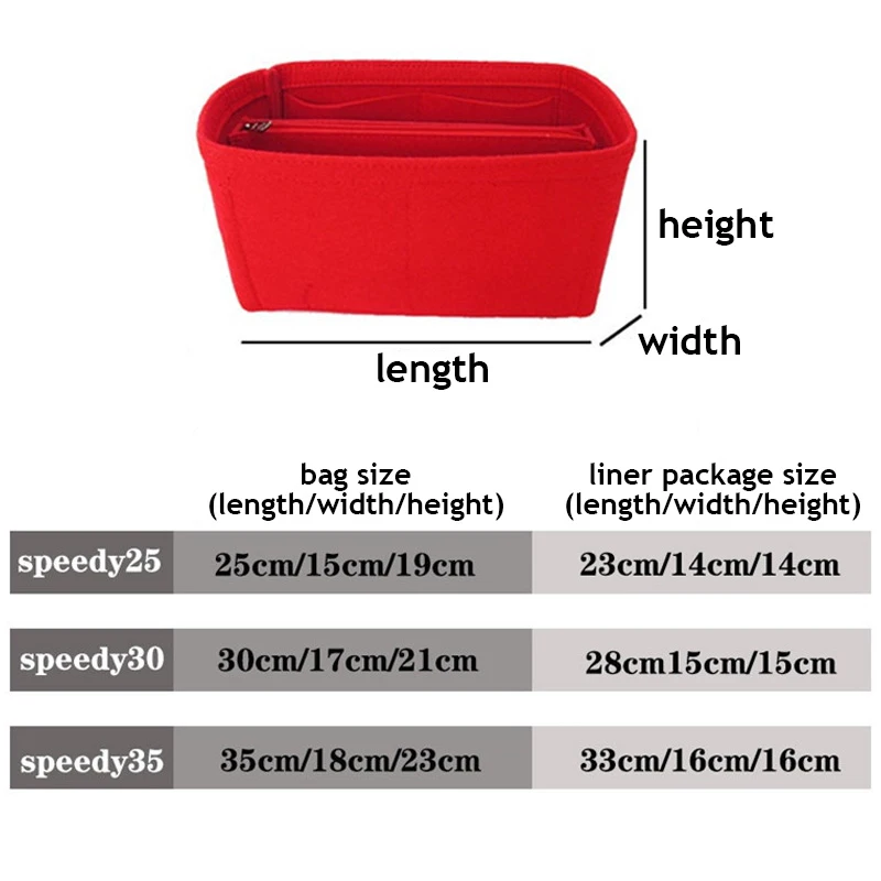 Multiple Pockets Bag Support Insert Felt Insert Cosmetic Bag Pillow Bag Liner Storage Tote Makeup Handbag Organizer Inner