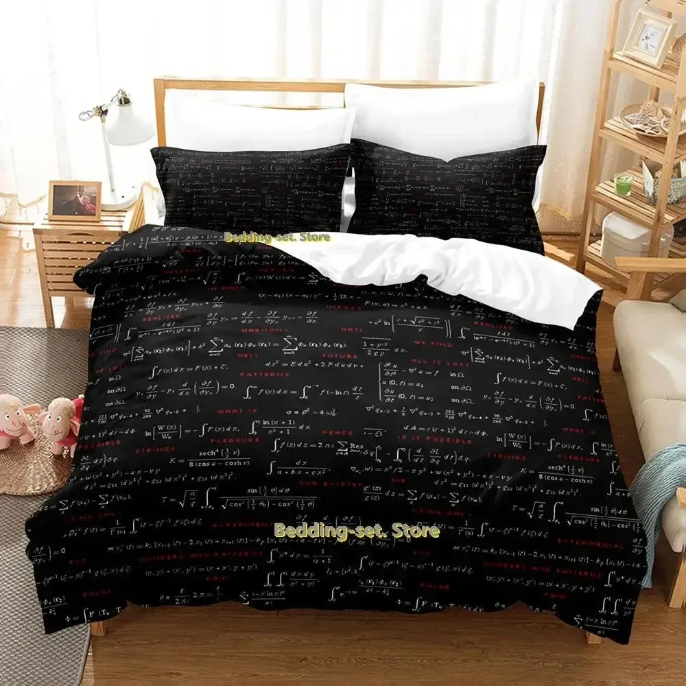 New Blackboard Formula Bedding Set Single Twin Full Queen King Size Bed Set Adult Kid Bedroom Duvetcover Set mathematical genius 3