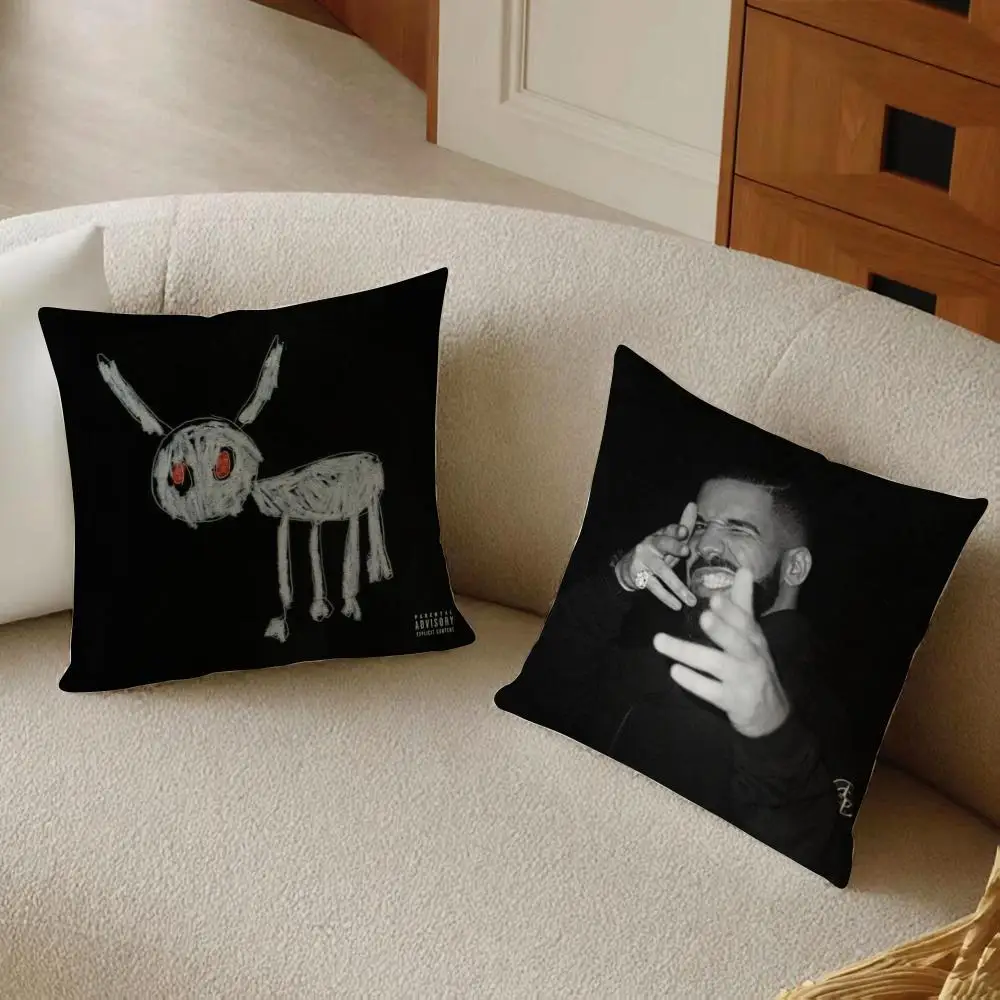 D-Drake For All the Dogs Cushion Cover Daily Washable Linen Pillowcase Soft  for Sofa Bed Home Room Decor