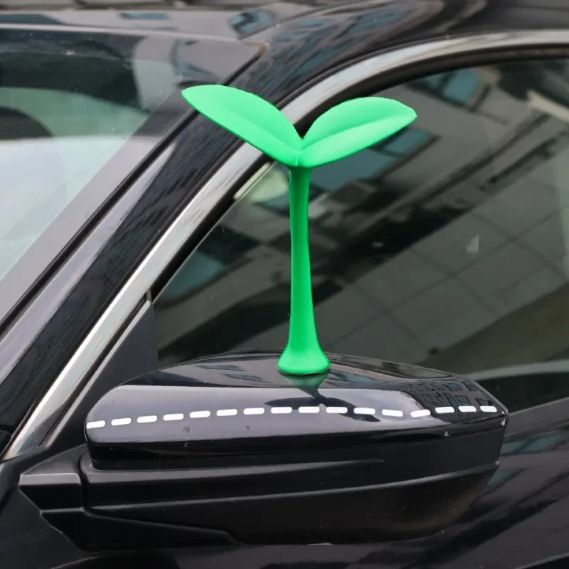 Car Roof Decoration 3D Stereo Car Sticker Cute Personality Small Saplings Stick Exterior Universal PU Foam Bean Sprout Decor 3